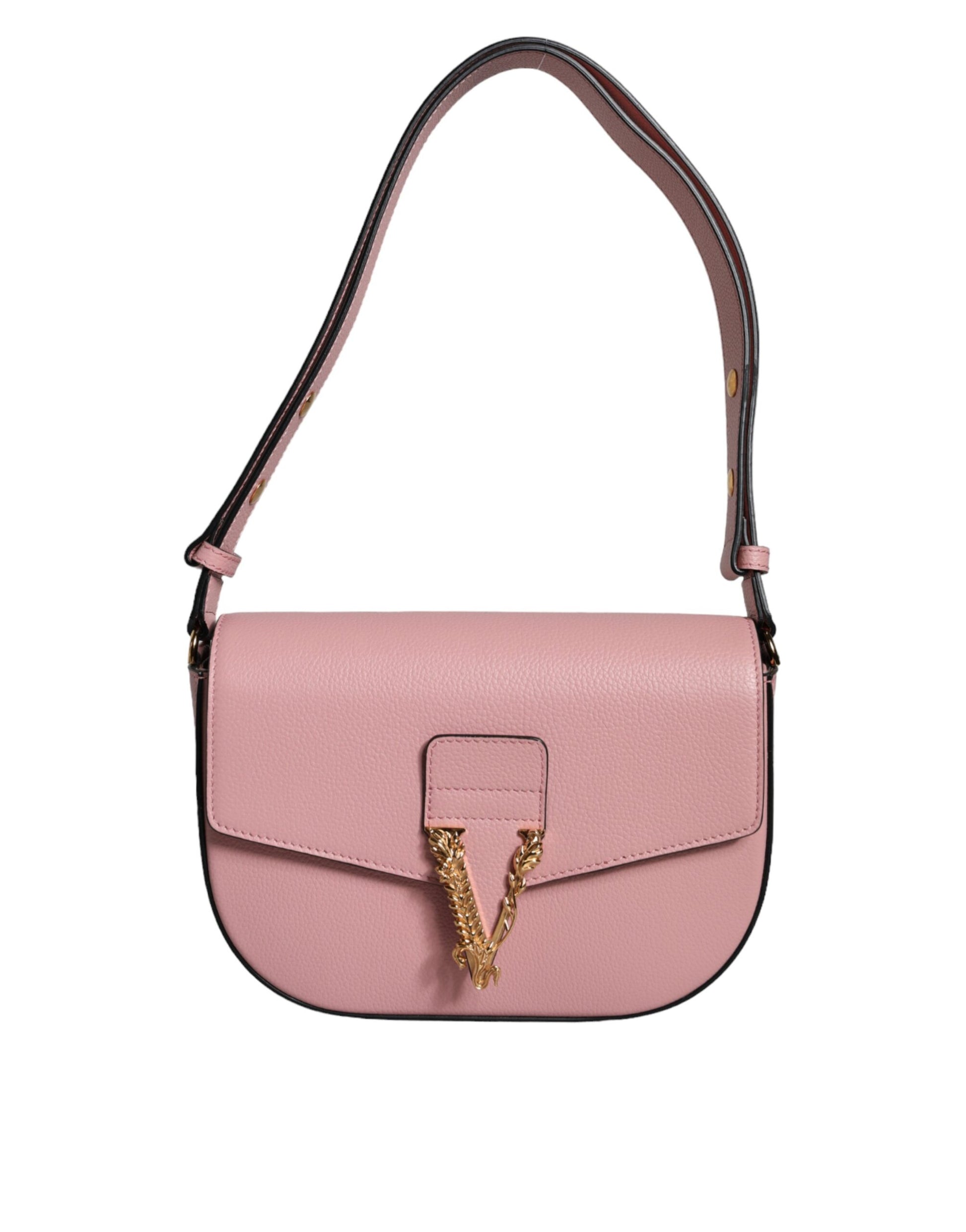 Compact 2-in-1 Shoulder & Crossbody Bag by Versace for women in calf leather viscose & cotton black & pink features a effortless chic silhouette with a secure magnetic, ample internal-pockets, and versatile crossbody-strap, shoulder-strap, adjustable-strap & handle for a effortless chic finish.