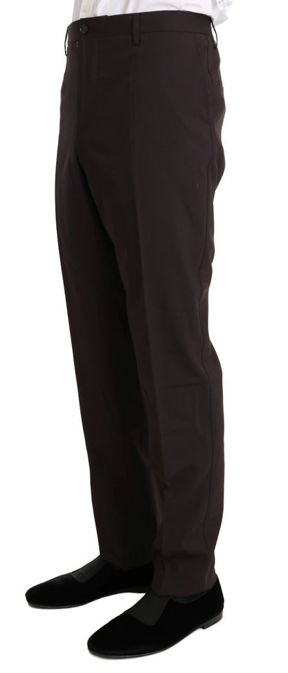 Dolce & Gabbana Men's Bordeaux Wool Stretch Long 3 Piece Suit