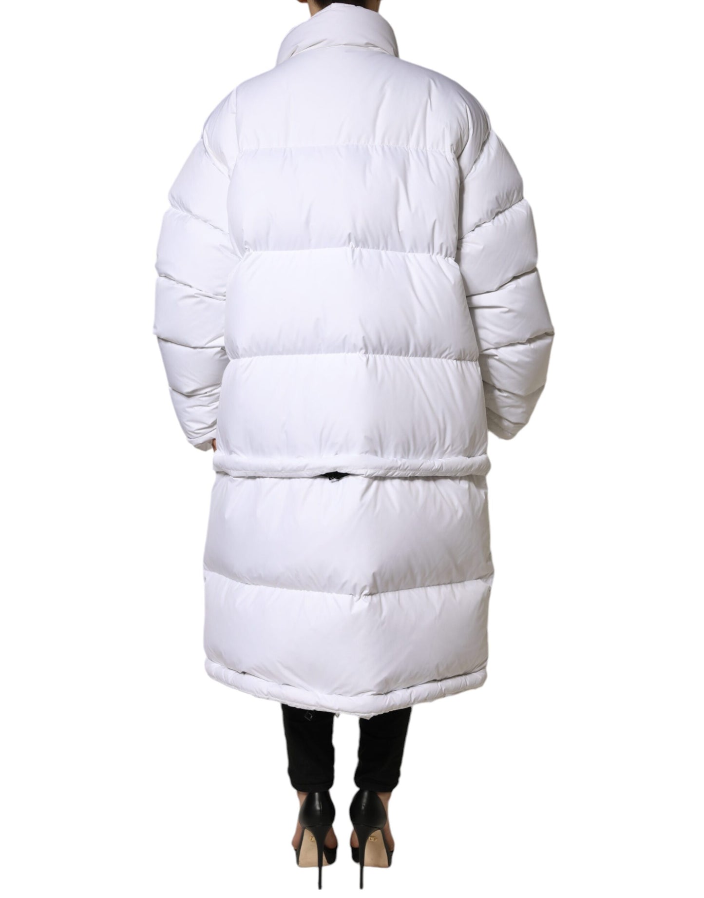 Dolce & Gabbana Women's White Puffer Quilted Full Zip Coat Jacket