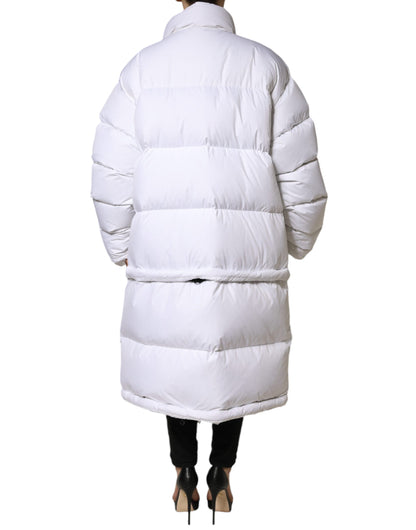 Dolce & Gabbana Women's White Puffer Quilted Full Zip Coat Jacket