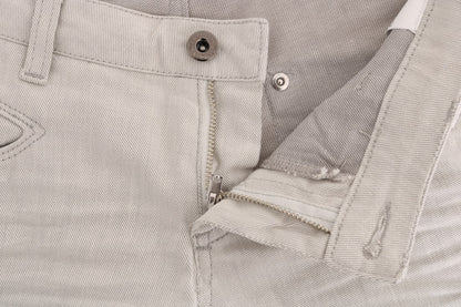 White Cotton Stretch Slim Jeans
