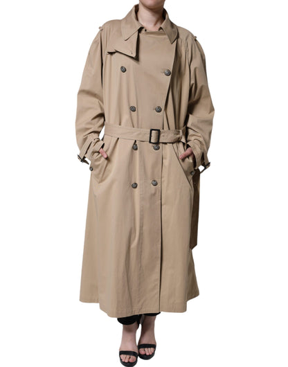 Dolce & Gabbana Women's Khaki Double Breasted Trench Coat Jacket