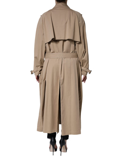 Dolce & Gabbana Women's Khaki Double Breasted Trench Coat Jacket