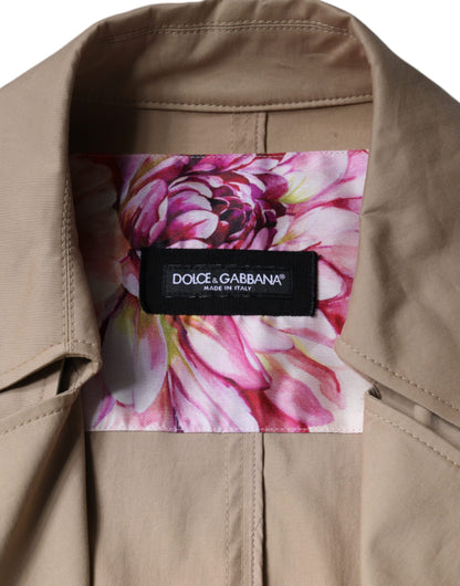 Dolce & Gabbana Women's Khaki Double Breasted Trench Coat Jacket