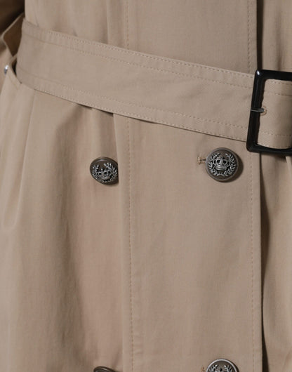 Dolce & Gabbana Women's Khaki Double Breasted Trench Coat Jacket