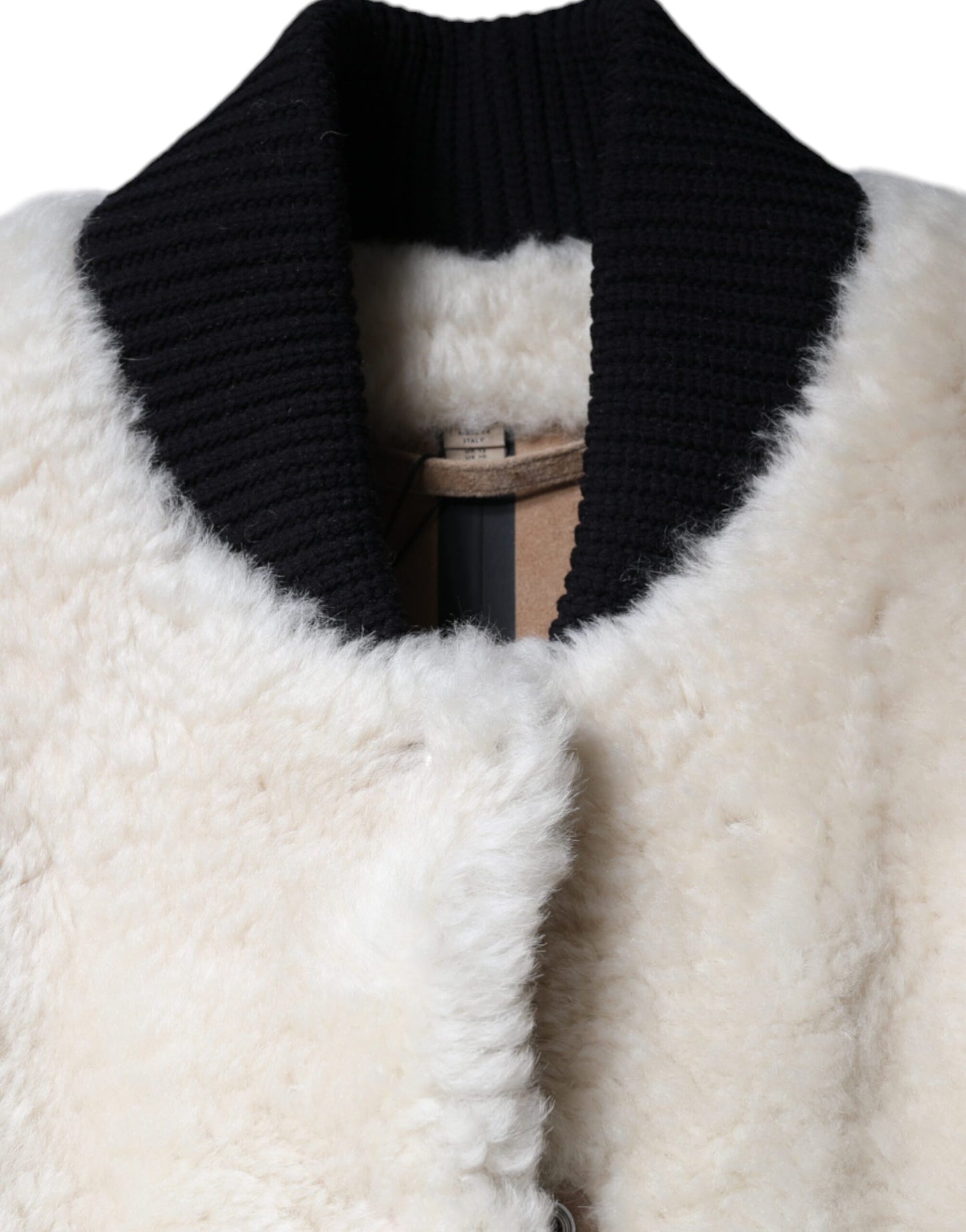 Burberry Women's White WARRENFORD Shearling Leather Vest Coat Jacket