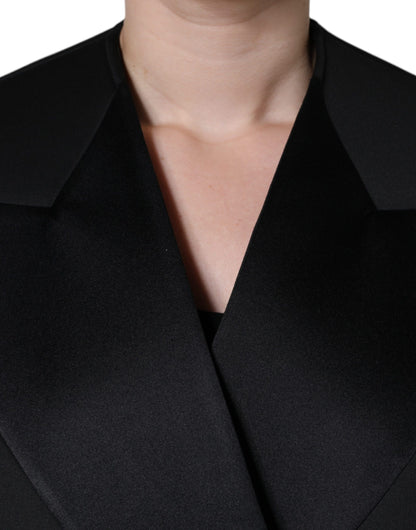 Dolce & Gabbana Women's Black Polyester Double Breasted Coat Jacket