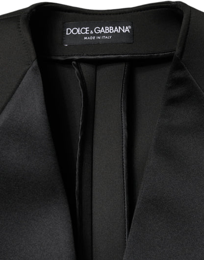 Dolce & Gabbana Women's Black Polyester Double Breasted Coat Jacket