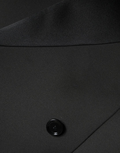 Dolce & Gabbana Women's Black Polyester Double Breasted Coat Jacket