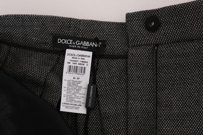 Dolce & Gabbana Grey Wool High Waist Mini Shorts