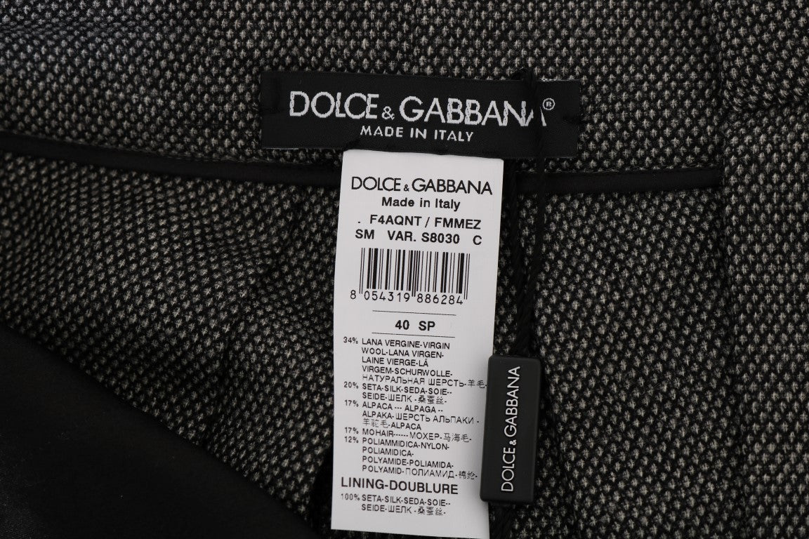 Dolce & Gabbana Grey Wool High Waist Mini Shorts