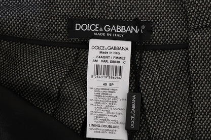 Dolce & Gabbana Grey Wool High Waist Mini Shorts
