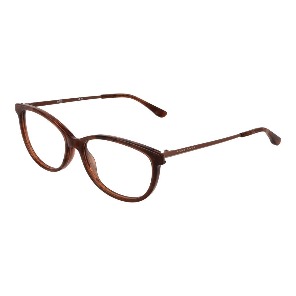 Eyeglasses Frames by Hugo Boss for women in brown features a refined silhouette, showcasing a refined brown coloured frame and full-frame frame design for a sophisticated, premium look.
