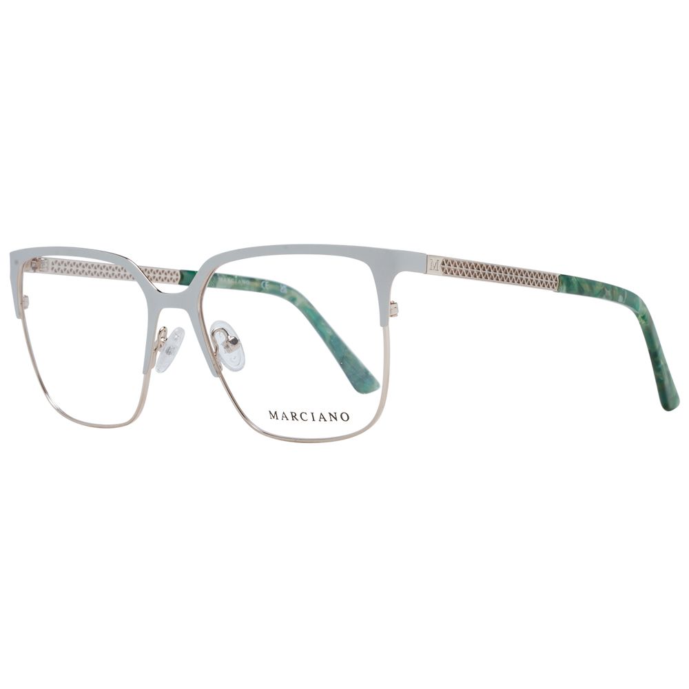 Eyeglasses Frames by Marciano by Guess for women in cream features an refined silhouette, showcasing the refined cream coloured frame and sophisticated full-frame frame design.