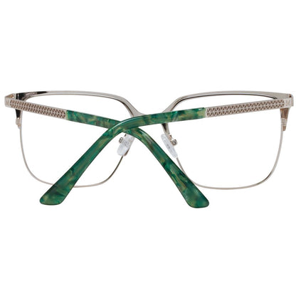 Eyeglasses Frames by Marciano by Guess for women in cream showcases a reflective silhouette, artfully incorporating a sophisticated cream coloured frame with a distinct full-frame frame design.