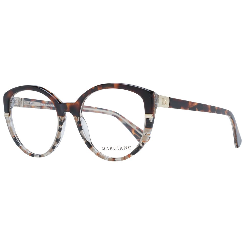 Eyeglasses Frames by Marciano by Guess for women in plastic brown features an refined silhouette, showcasing the refined brown coloured frame and sophisticated full-frame frame design.