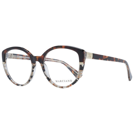 Eyeglasses Frames by Marciano by Guess for women in plastic brown features an refined silhouette, showcasing the refined brown coloured frame and sophisticated full-frame frame design.