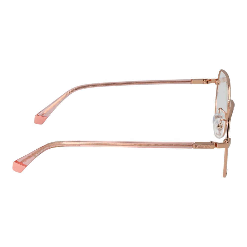 Eyeglasses Frames by Polaroid for women in gold showcases a refined full-frame frame design with a refined gold coloured frame finish for a refined and sophisticated look.