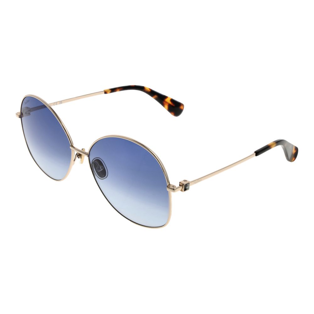 Max Mara Round Gradient Medium-Tint Metal Sunglasses - Gold