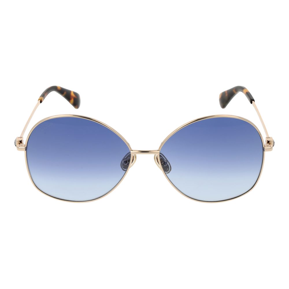 Max Mara Round Gradient Medium-Tint Metal Sunglasses - Gold