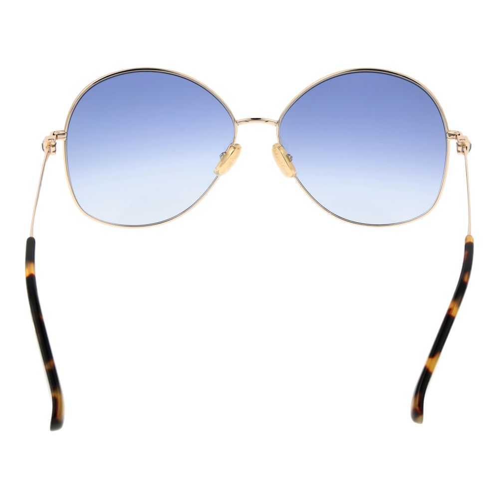 Max Mara Round Gradient Medium-Tint Metal Sunglasses - Gold