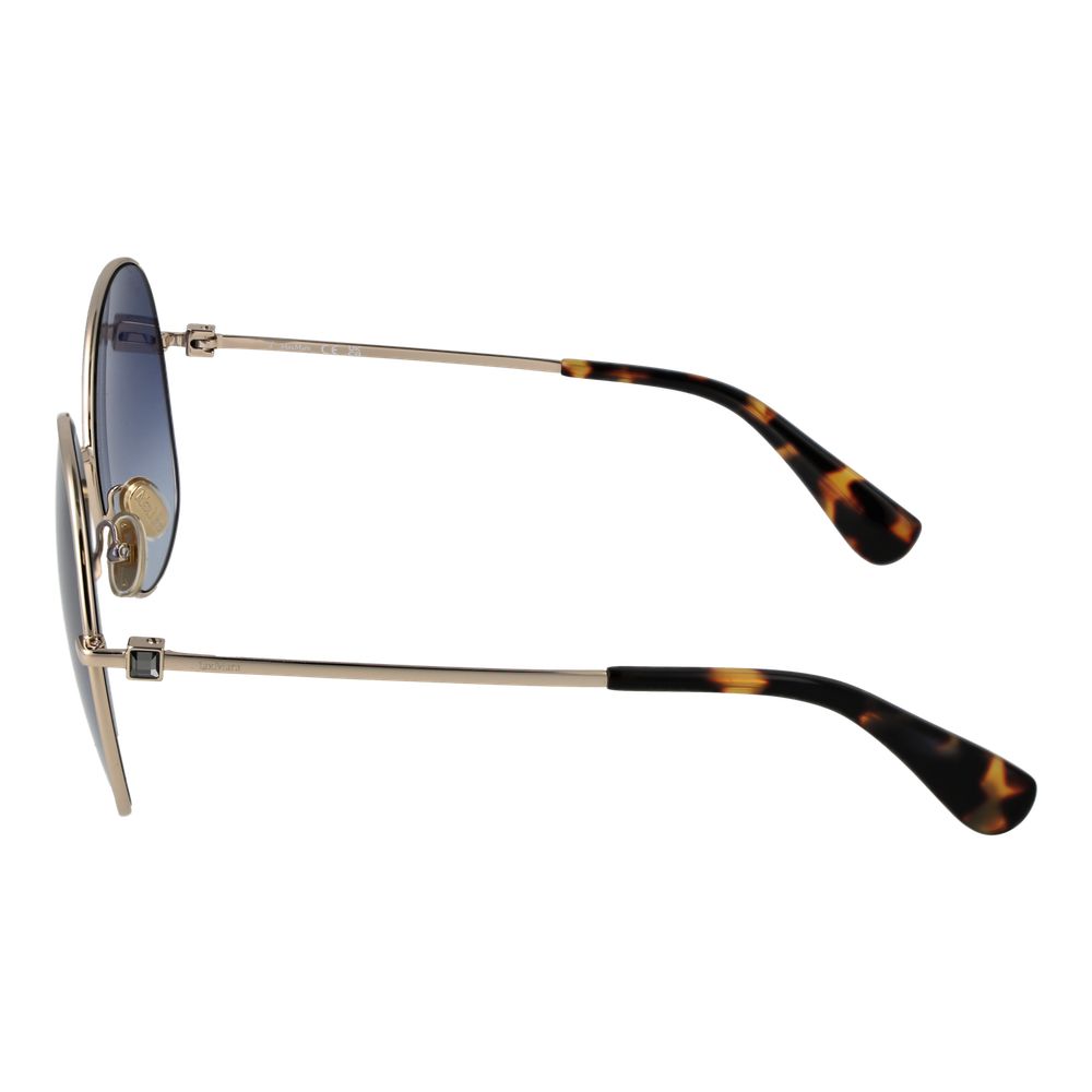 Max Mara Round Gradient Medium-Tint Metal Sunglasses - Gold