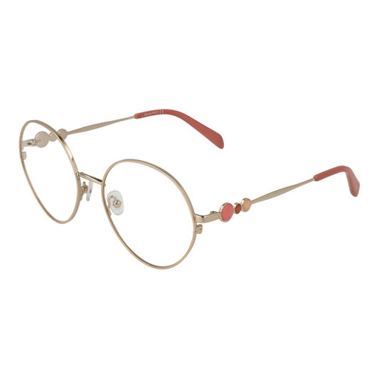 Eyeglasses Frames by Emilio Pucci for women in metal and gold showcases an refined full-frame frame design featuring a sophisticated gold coloured frame for an refined and refined aesthetic.