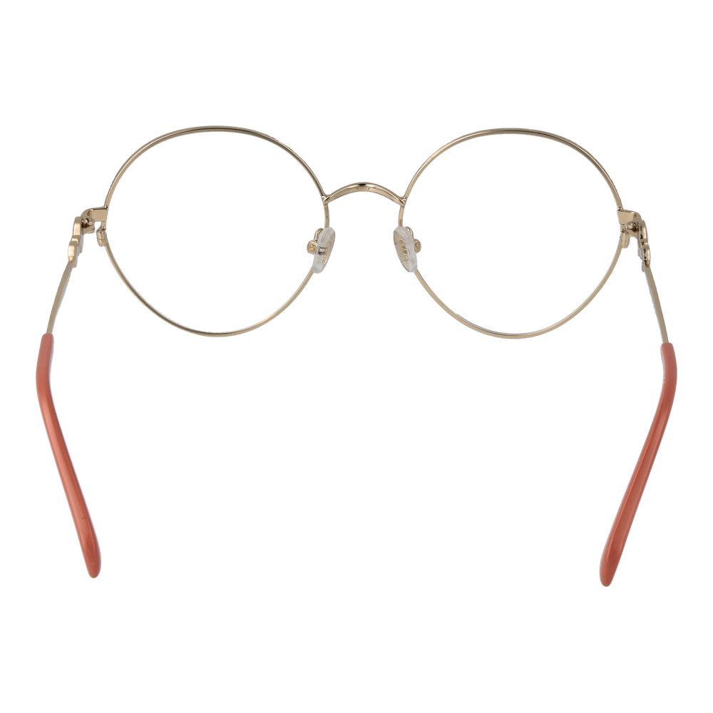 Eyeglasses Frames by Emilio Pucci for women in metal gold showcases a refined full-frame frame design with a refined gold coloured frame finish for a refined and sophisticated look.