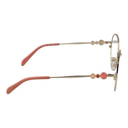 Eyeglasses Frames by Emilio Pucci for women in metal gold features an refined silhouette, showcasing a sophisticated gold coloured frame and refined full-frame frame design for a refined look.