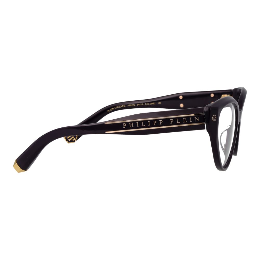 Eyeglasses Frames by Philipp Plein for women in purple showcases a reflective silhouette, artfully incorporating a sophisticated purple coloured frame with a distinct full-frame frame design.