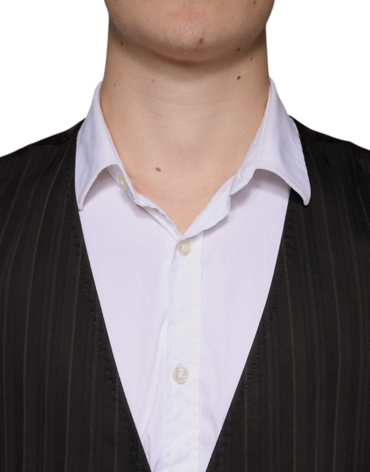 Dolce & Gabbana Men's Single Breasted Cotton Cupro & Viscose Vest - Black