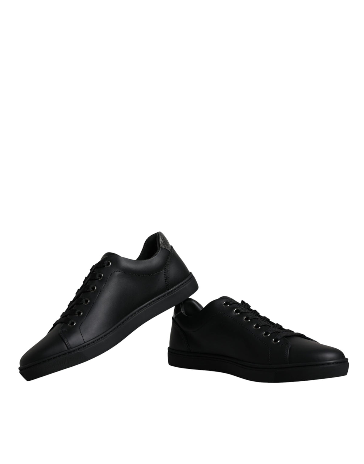 Dolce & Gabbana Heart Men's Low Top Calf Leather & Rubber Sneakers - Black