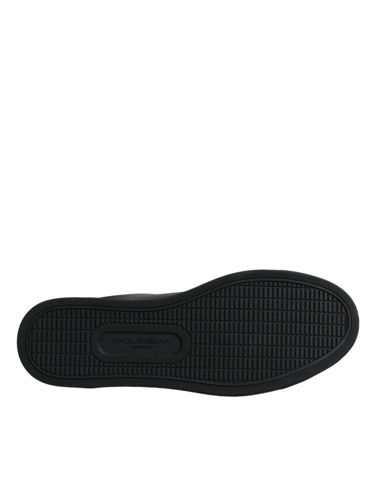 Dolce & Gabbana Heart Men's Low Top Calf Leather & Rubber Sneakers - Black