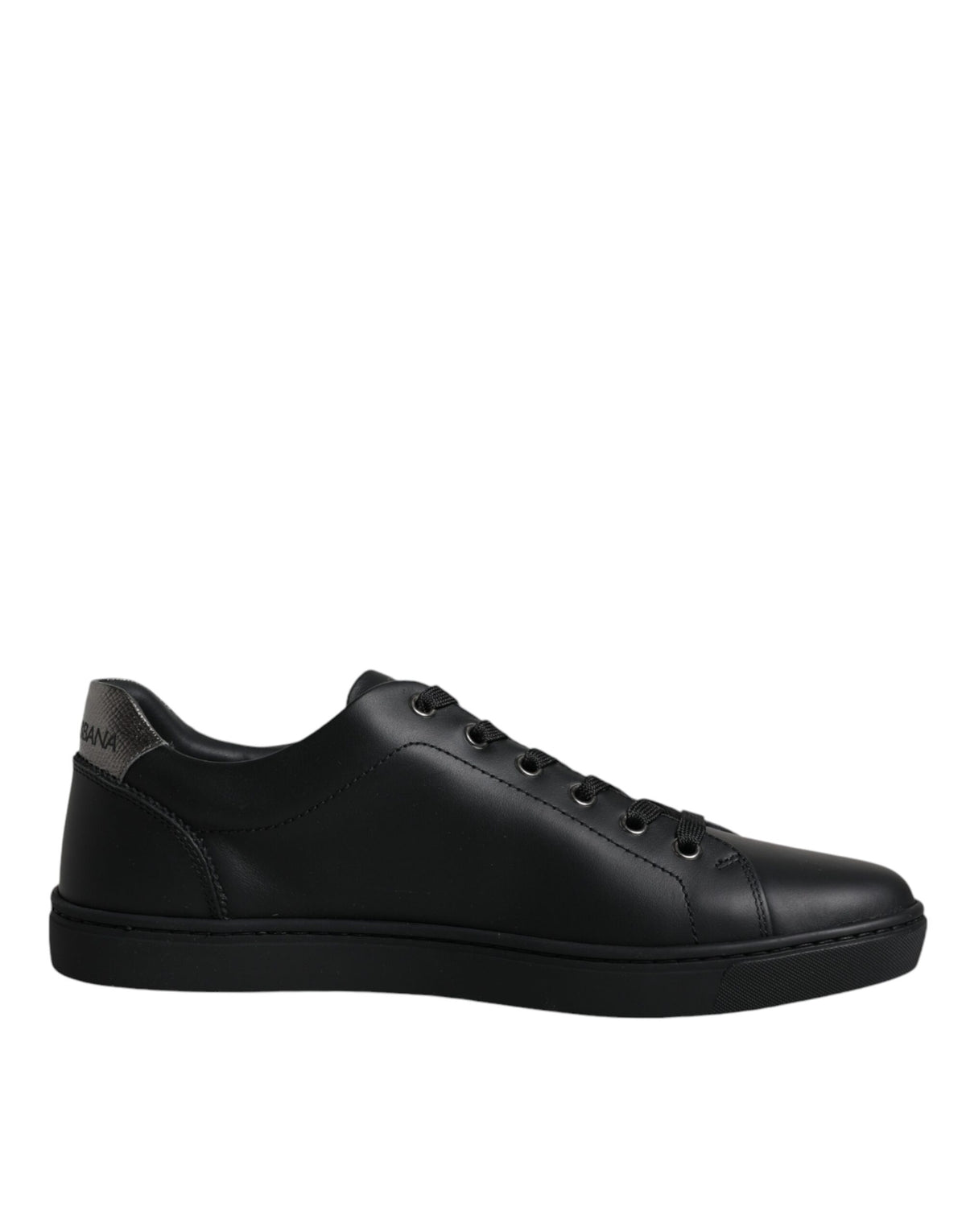 Dolce & Gabbana Heart Men's Low Top Calf Leather & Rubber Sneakers - Black