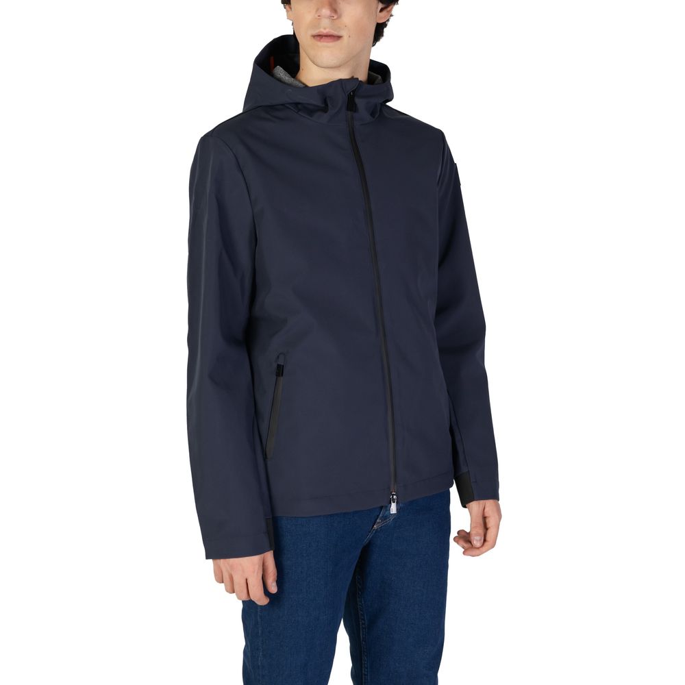 Jacket by Suns for men in stretch polyester blue features an utilitarian silhouette with a refined , showcasing sophisticated for an utilitarian aesthetic.