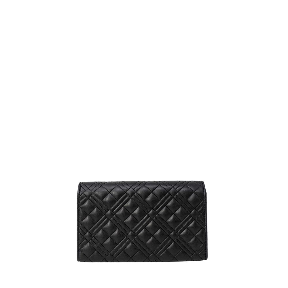 Love Moschino Faux Leather Quilted Evening Convertible Handbag - Black Gold