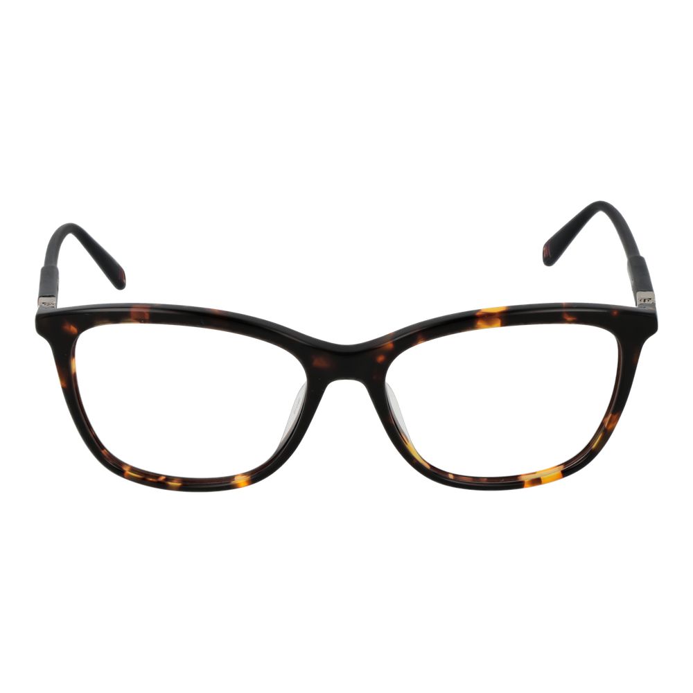 Eyeglasses Frames by Fila for women in brown showcases a reflective silhouette, artfully incorporating a sophisticated brown coloured frame with a distinct full-frame frame design.