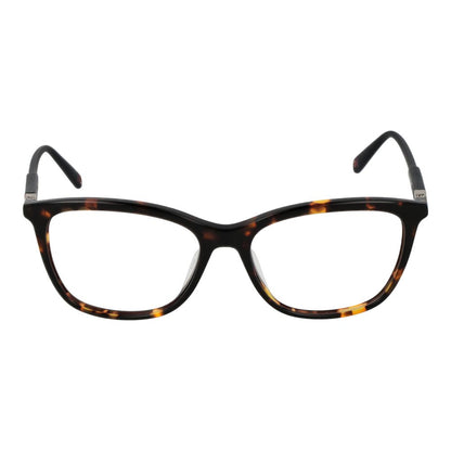 Eyeglasses Frames by Fila for women in brown showcases a reflective silhouette, artfully incorporating a sophisticated brown coloured frame with a distinct full-frame frame design.