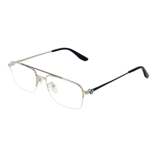 Eyeglasses Frames by BMW for men in metal gray showcases a refined half-frame frame design with a refined gray coloured frame finish for a refined and sophisticated look.