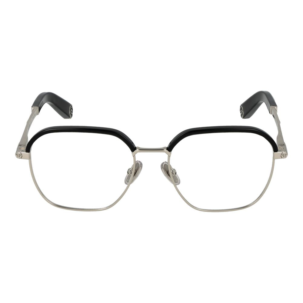 Eyeglasses Frames by Philipp Plein for men in black features an refined silhouette, showcasing the refined black coloured frame and sophisticated full-frame frame design.