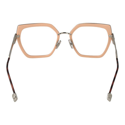 Eyeglasses Frames by Philipp Plein for women in pink showcases a refined full-frame frame design with a refined rose coloured frame finish for a refined and sophisticated look.