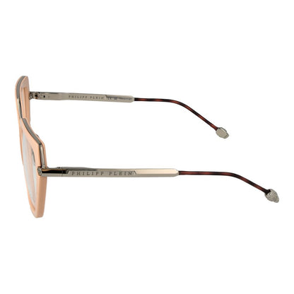 Eyeglasses Frames by Philipp Plein for women in pink features an refined silhouette, showcasing a sophisticated rose coloured frame and refined full-frame frame design for a refined look.