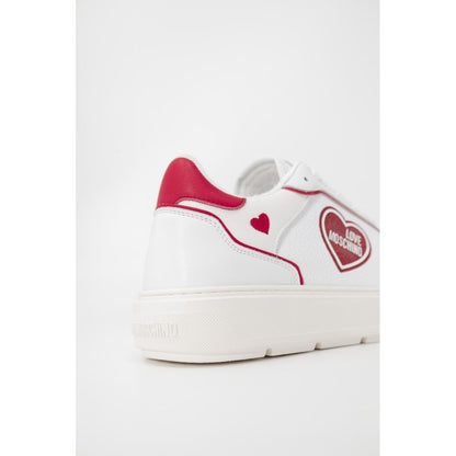Sneakers by Love Moschino for women in polyethylene & polyurethane red features an sumptuous silhouette, showcasing the premium Women's Lightweight Fashion Polyethylene & Polyurethane Sneakers in a sumptuous fashion style that offers a sumptuous finish for refined style.