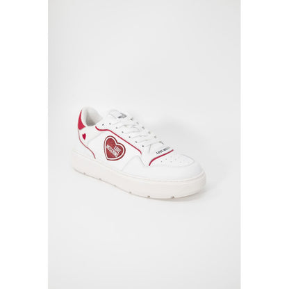 Sneakers by Love Moschino for women in polyethylene & polyurethane red features an opulent silhouette from the Women's Lightweight Fashion Polyethylene & Polyurethane Sneakers collection, showcasing a signature fashion style with an opulent finish.