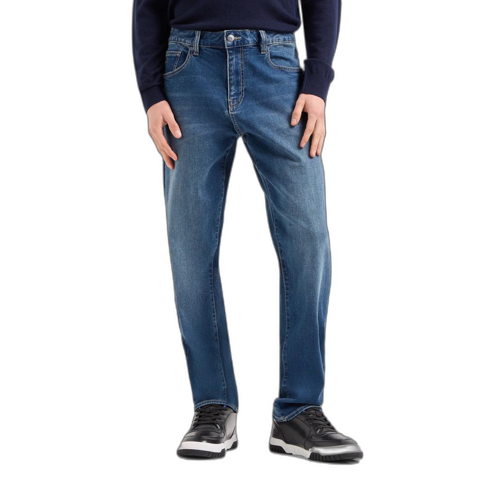 Armani Exchange Blue Wash Cotton Jeans