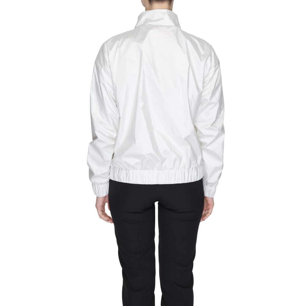 This Jacket by Suns for women in polyester white showcases a magnificent silhouette, meticulously crafted with a distinctive high-collar neckline and functional for a magnificent finish.