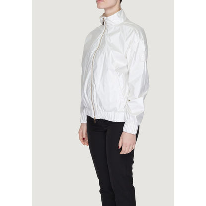 Jacket by Suns for women in polyester white showcases a contemporary silhouette, detailed with a contemporary high-collar neckline and premium for a sophisticated finish.