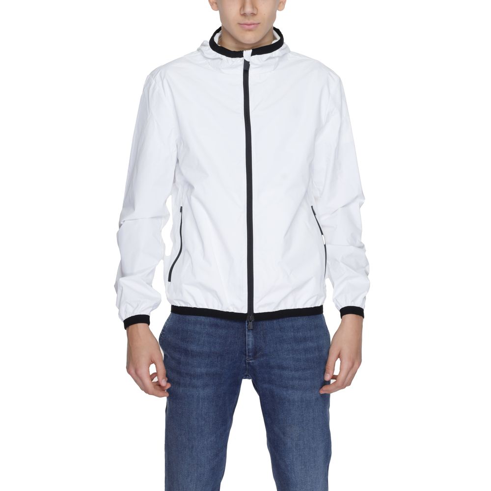 Jacket by Suns for men in polyester white showcases a contemporary silhouette, detailed with a contemporary and premium for a sophisticated finish.