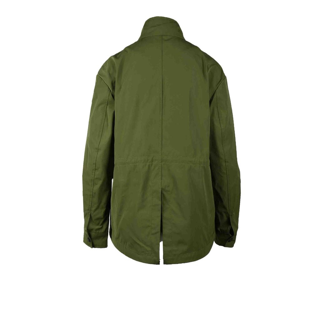 Jacket by Love Moschino for women in cotton polyester green features a smart silhouette, perfectly accentuated by its unique and functional pockets for a smart finish.