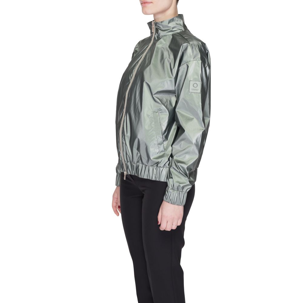 Jacket by Suns for women in polyester green features an utilitarian silhouette with a refined , showcasing sophisticated for an utilitarian aesthetic.